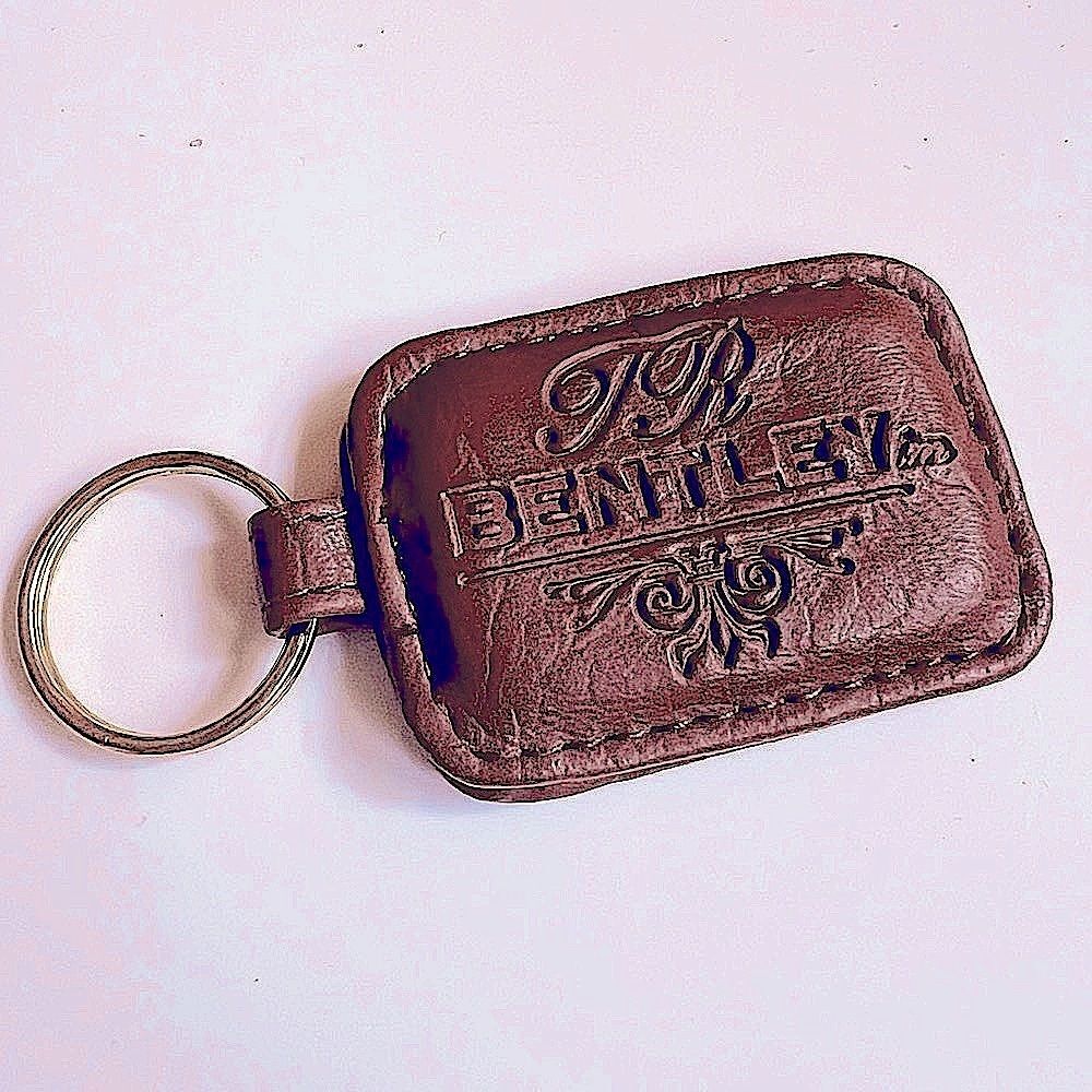 VTG Bentley Leather
Keychain Puffy Brown Stitched
Keyring Fob